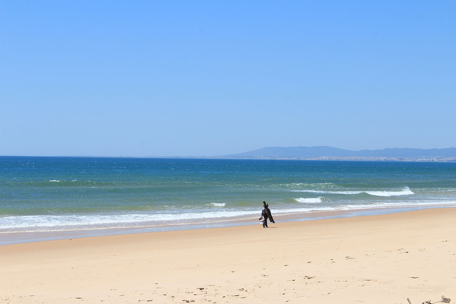 Pescador na Praia da Adiça