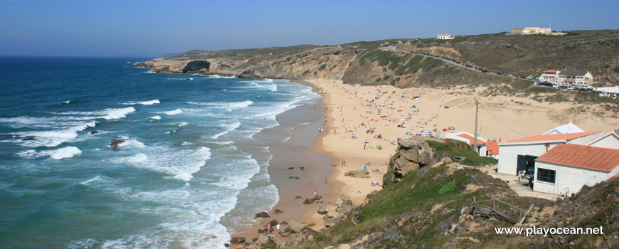 North at Praia do Monte Clérigo Beach