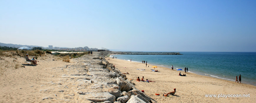 Seawall of Praia de São João da Caparica Beach