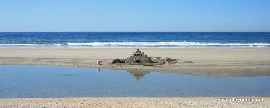 Sand castle at Praia de Fão Beach