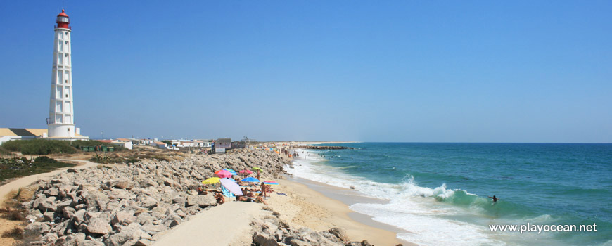 Zona de banhos na Praia da Ilha do Farol (Mar)