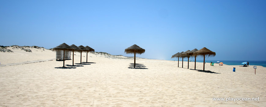 Sunshades at Praia de Melides Beach