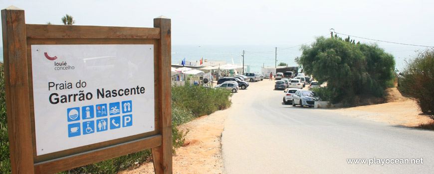 Sign of Praia do Garrão (East) Beach