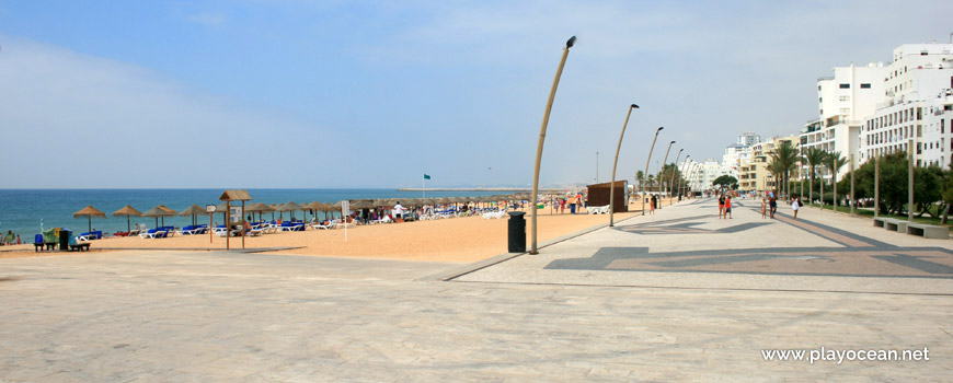 Pedestrian seaside road at Praia de Quarteira Beach