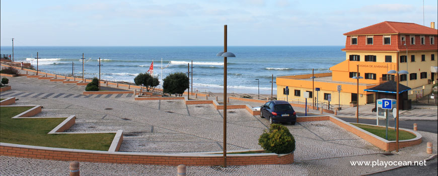 Parking at Praia da Areia Branca Beach