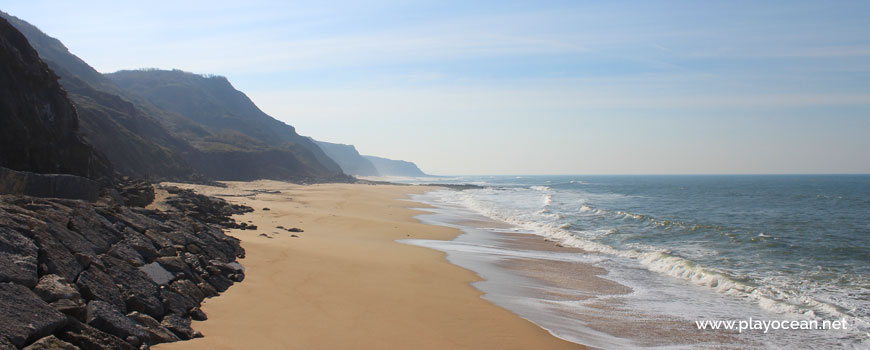 South at Praia do Porto das Barcas Beach