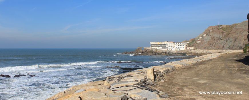 Seawall at Praia do Porto das Barcas Beach