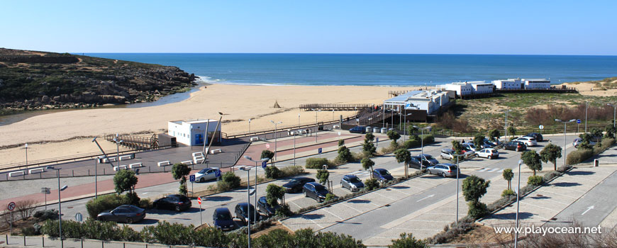 Parking at Praia da Foz do Lizandro Beach