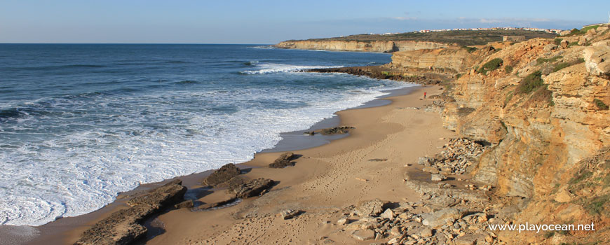 North at Praia da Orelheira Beach