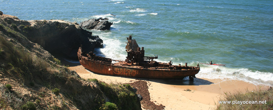 Ship at Praia do Patacho Beach