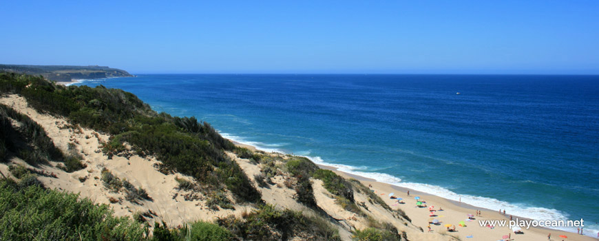 South, top of the dune at Praia do Moinho de Baixo Beach