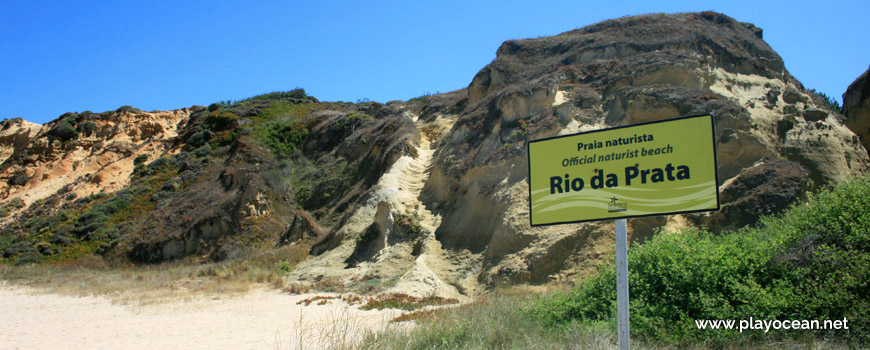 Stairs through the cliff of Praia do Rio da Prata Beach