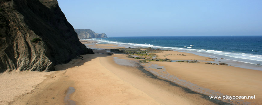 South at Praia da Barriga Beach